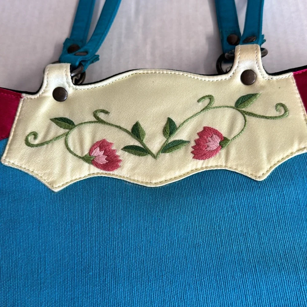 Vtg Dolce Vita- Gorgeous handmade silk embroidered bag with snap closure - Picture 3 of 13